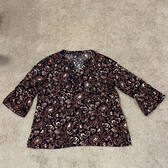 Gloria Vanderbilt 3/4 Length Sleeve Blouse - Picture 1 of 5